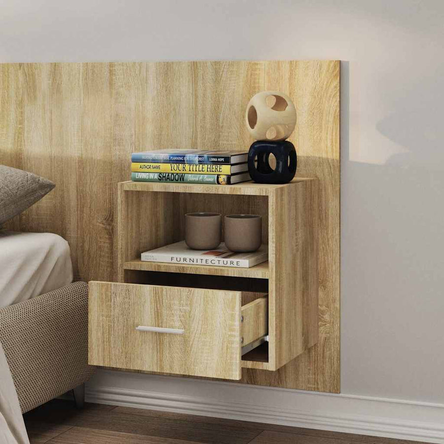 Wall-mounted Bedside Cabinet Sonoma Oak