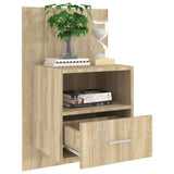 Wall-mounted Bedside Cabinet Sonoma Oak - Close-Up Angle