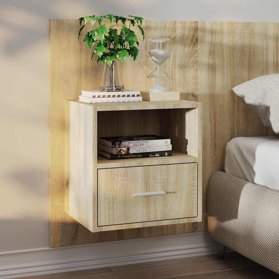 Wall-mounted Bedside Cabinet Sonoma Oak
