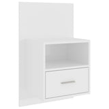 Wall-mounted Bedside Cabinet High Gloss White - Front View