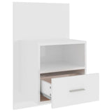 Wall-mounted Bedside Cabinet High Gloss White - 45-Degree Angle