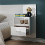 Wall-mounted Bedside Cabinets 2 pcs High Gloss White - Top-Down View