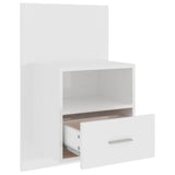 Wall-mounted Bedside Cabinets 2 pcs High Gloss White - Low Angle