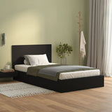 Bed Headboard Black 120 cm Engineered Wood - Side View