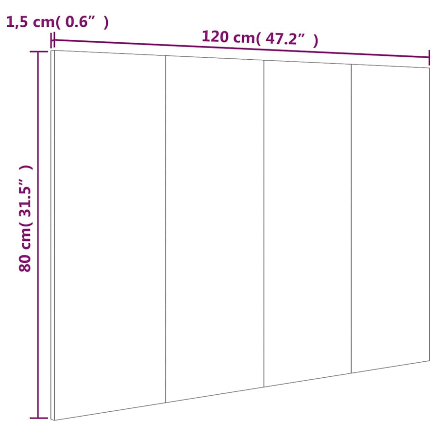 Bed Headboard Black 120 cm Engineered Wood