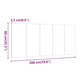 Bed Headboard White 200 cm Engineered Wood - Close-Up Angle