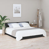 Bed Headboard Black 200 cm Engineered Wood - Side View