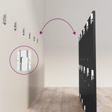 Bed Headboard Black 200 cm Engineered Wood - 45-Degree Angle