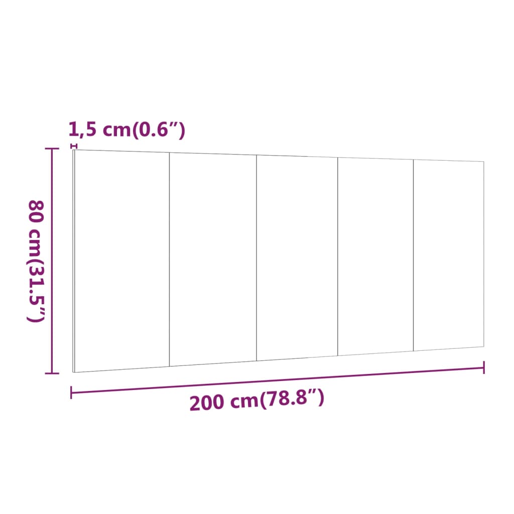 Bed Headboard Sonoma Oak 200 cm Engineered Wood