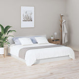 Bed Headboard High Gloss White 200 cm Engineered Wood - Side View