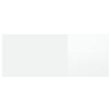 Bed Headboard High Gloss White 200 cm Engineered Wood - Rear View