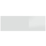Wall Headboard High Gloss White 240 cm Engineered Wood - 45-Degree Angle