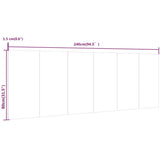 Wall Headboard High Gloss White 240 cm Engineered Wood - Close-Up Angle