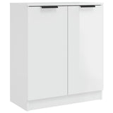 Sideboard High Gloss White 60x30x70 cm Engineered Wood - Front View