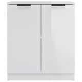 Sideboard High Gloss White 60x30x70 cm Engineered Wood - Side View