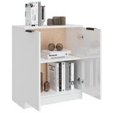 Sideboard High Gloss White 60x30x70 cm Engineered Wood - Rear View