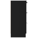 Sideboard Black 60x30x70 cm Engineered Wood - Rear View