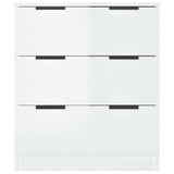 Sideboard High Gloss White 60x30x70 cm Engineered Wood - 45-Degree Angle