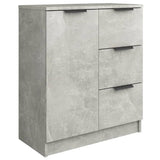 Sideboard Concrete Grey 60x30x70 cm Engineered Wood - Front View