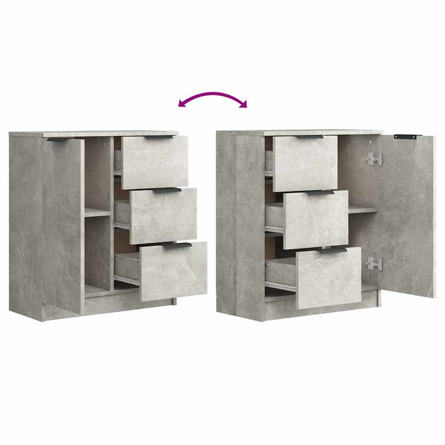 Sideboard Concrete Grey 60x30x70 cm Engineered Wood