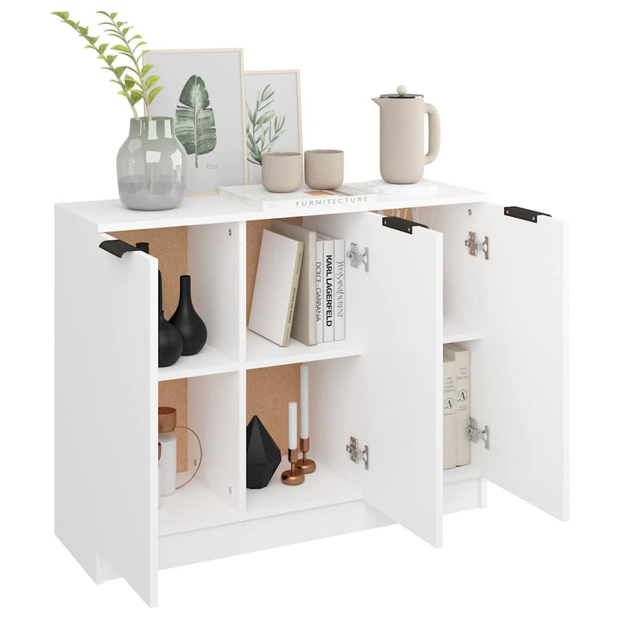 Sideboard White 90.5x30x70 cm Engineered Wood