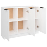 Sideboard White 90.5x30x70 cm Engineered Wood - Close-Up Angle