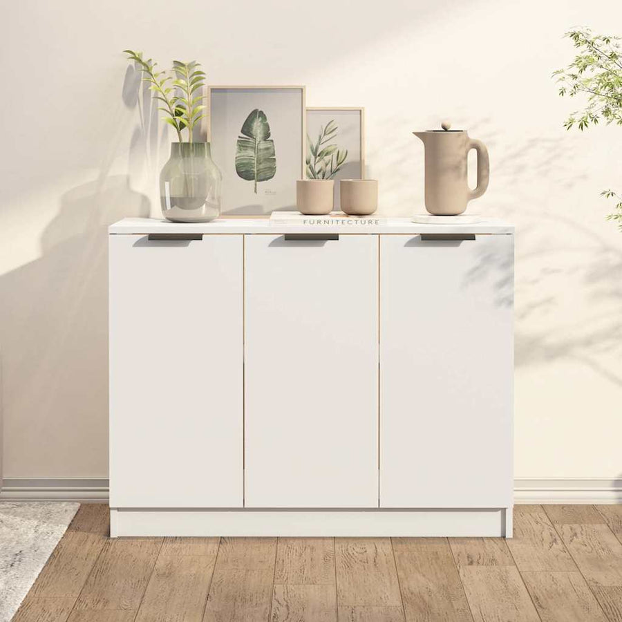 Sideboard White 90.5x30x70 cm Engineered Wood