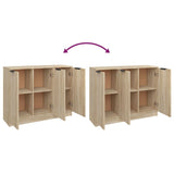 Sideboard Sonoma Oak 90.5x30x70 cm Engineered Wood - Low Angle