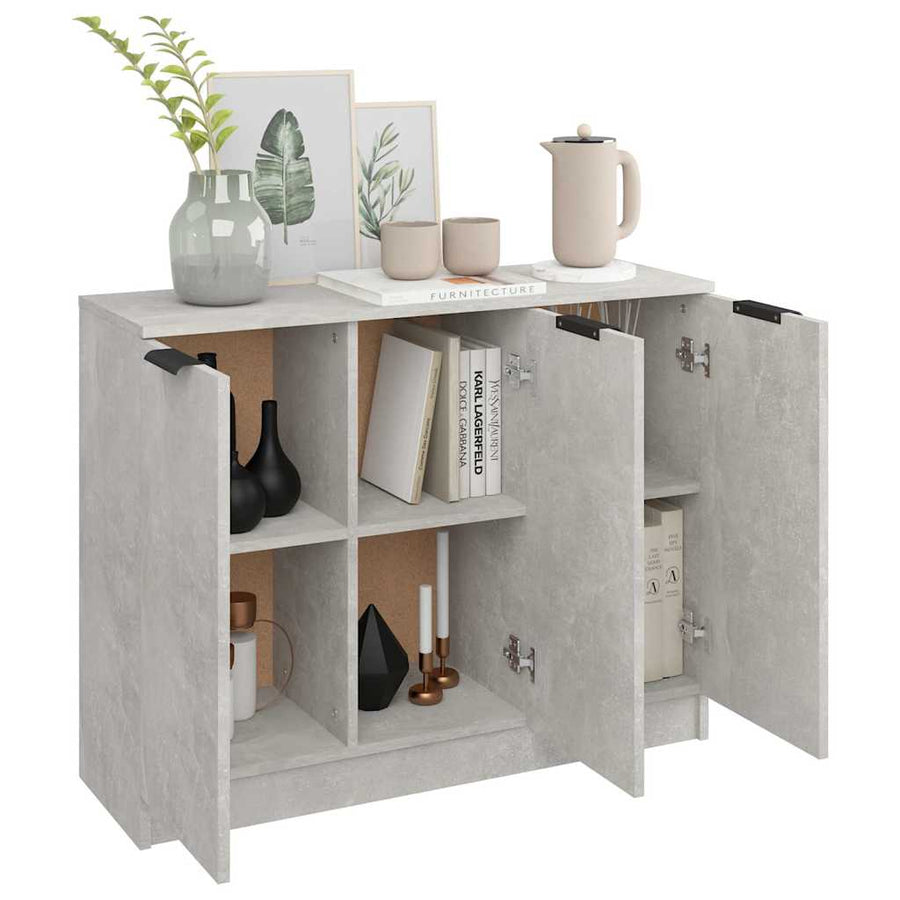 Sideboard Concrete Grey 90.5x30x70 cm Engineered Wood