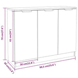 Sideboard High Gloss White 90.5x30x70 cm Engineered Wood - Extra Image
