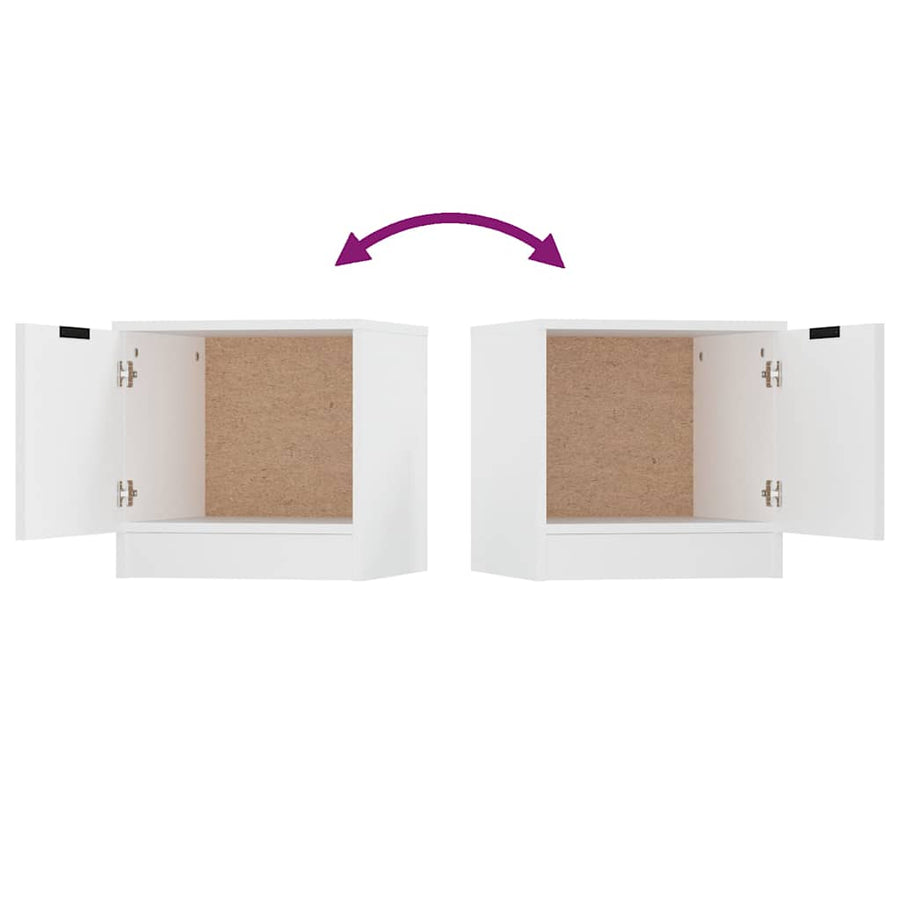 Bedside Cabinet White 40x39x40 cm