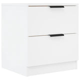 Bedside Cabinet White Engineered Wood