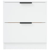 Bedside Cabinet White Engineered Wood