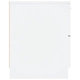 Bedside Cabinet White Engineered Wood - Rear View