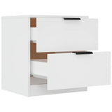 Bedside Cabinet White Engineered Wood - 45-Degree Angle