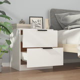 Bedside Cabinet White Engineered Wood