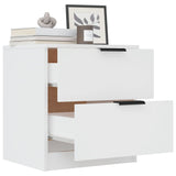Bedside Cabinet White Engineered Wood
