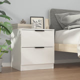 Bedside Cabinet White Engineered Wood