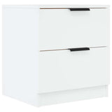 Bedside Cabinets 2 pcs White Engineered Wood - 45-Degree Angle