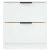Bedside Cabinets 2 pcs White Engineered Wood - Rear View