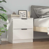 Bedside Cabinets 2 pcs White Engineered Wood