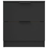 Bedside Cabinets 2 pcs Black Engineered Wood