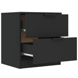 Bedside Cabinets 2 pcs Black Engineered Wood