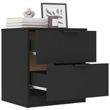 Bedside Cabinets 2 pcs Black Engineered Wood - Extra Image