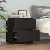 Bedside Cabinets 2 pcs Black Engineered Wood - Top-Down View