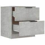 Bedside Cabinet Concrete Grey Engineered Wood - 45-Degree Angle