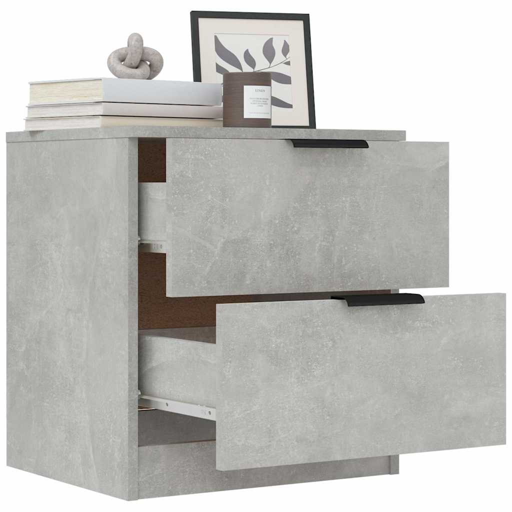 Bedside Cabinet Concrete Grey Engineered Wood