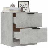 Bedside Cabinet Concrete Grey Engineered Wood - Close-Up Angle