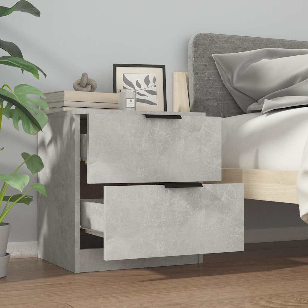 Bedside Cabinet Concrete Grey Engineered Wood