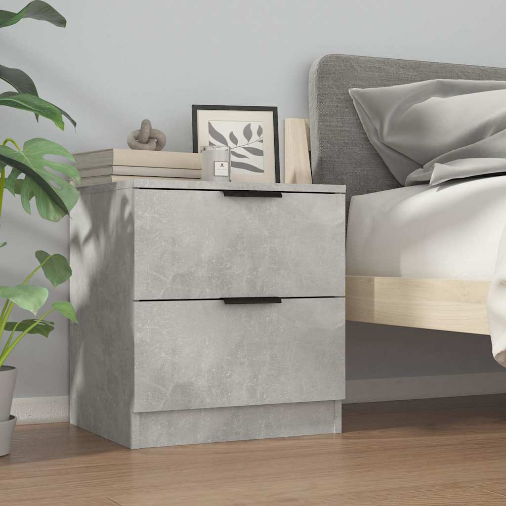 Bedside Cabinet Concrete Grey Engineered Wood